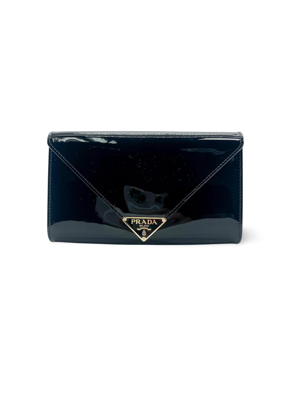 Fapis Prada Patent Clutch Bag Black #352279F76B